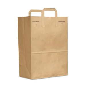 paper takeout bag flat handle wholesale restaurant supply #FOR-16BBLHANDLE
