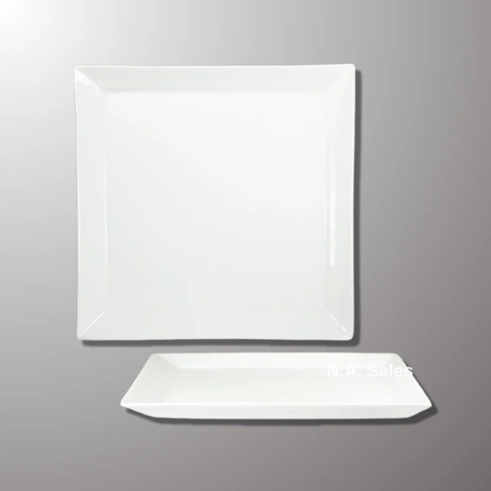 14 Inch Square Rimmed Ceramic Plate Unbranded wholesale restaurant supply #CC5005