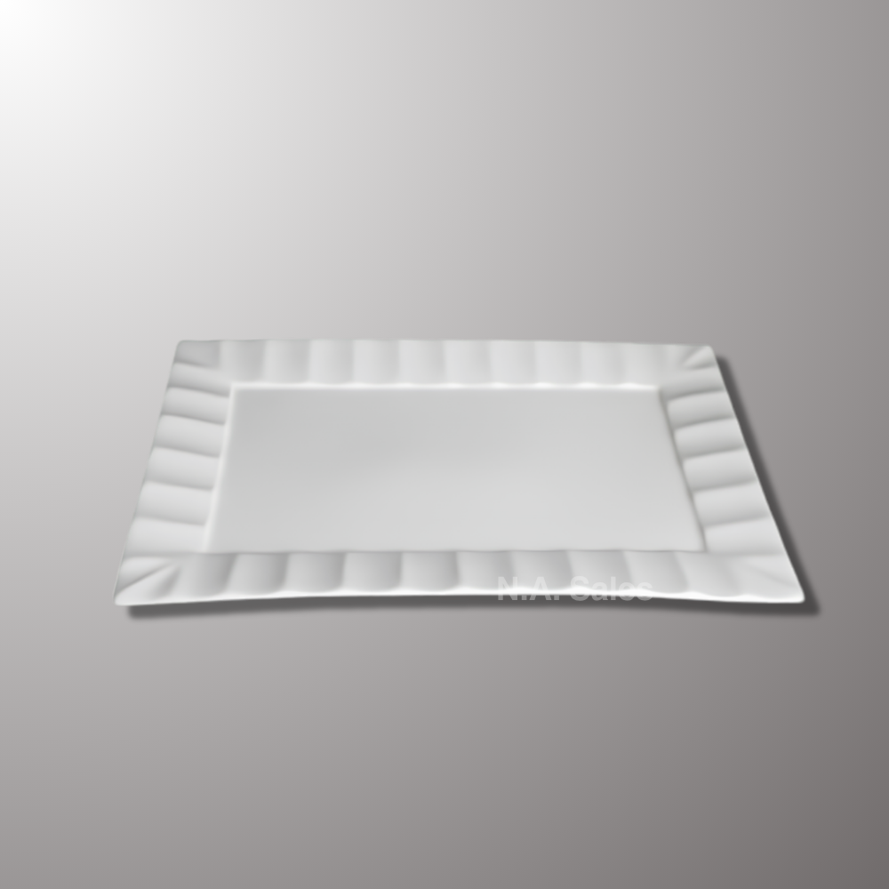 14x8 Inch Rectangular Ceramic Plate Unbranded wholesale restaurant supply #CC5026