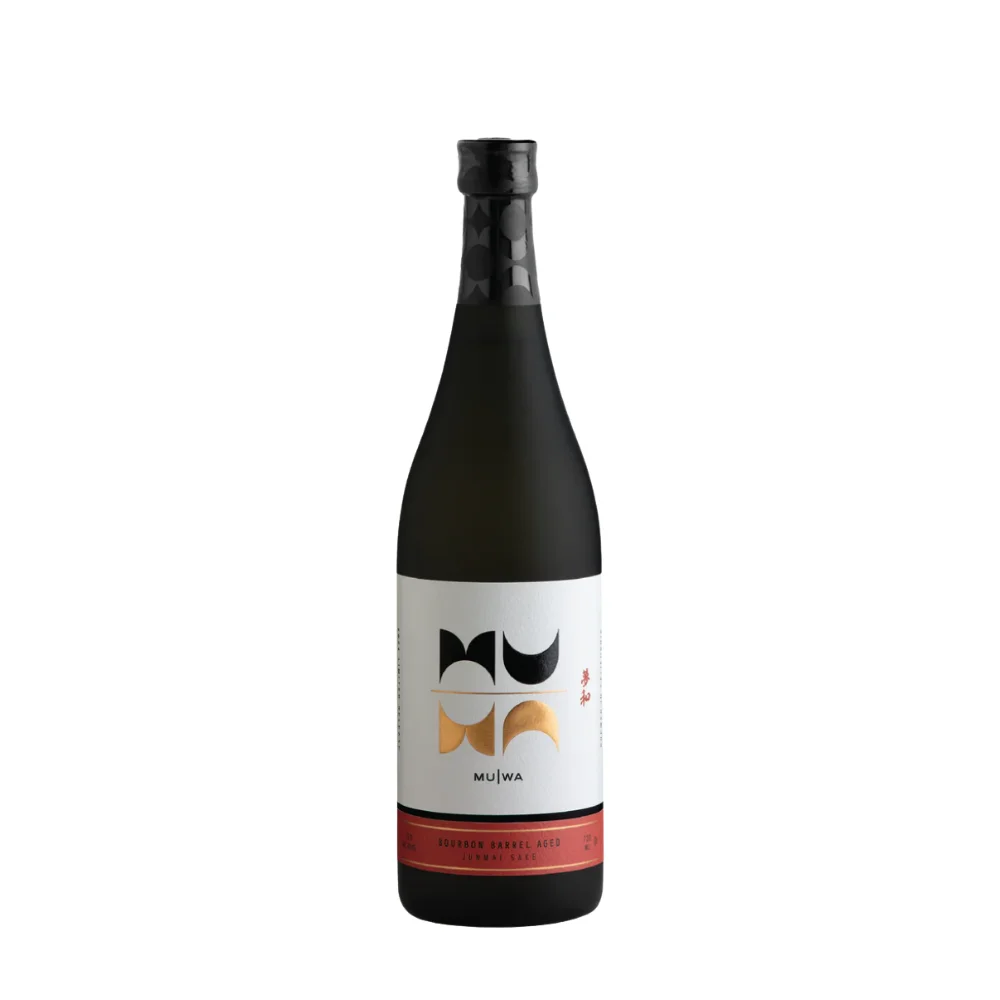 MUWA Bourbon Barrel Aged Junmai Sake 720ml bottle wholesale restaurant supply #14242