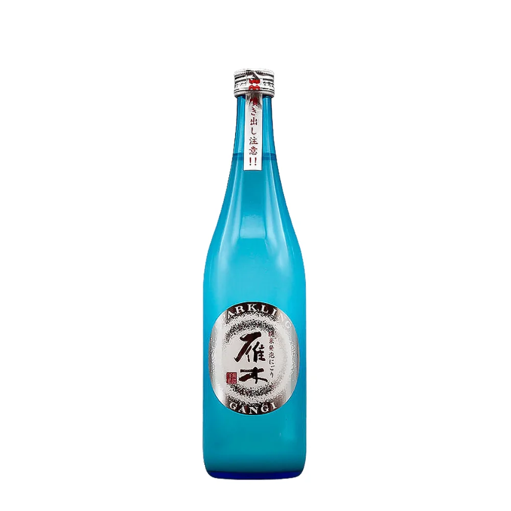 Gangi Sparkling Nigori sake bottle Yaoshin wholesale restaurant supply #14500