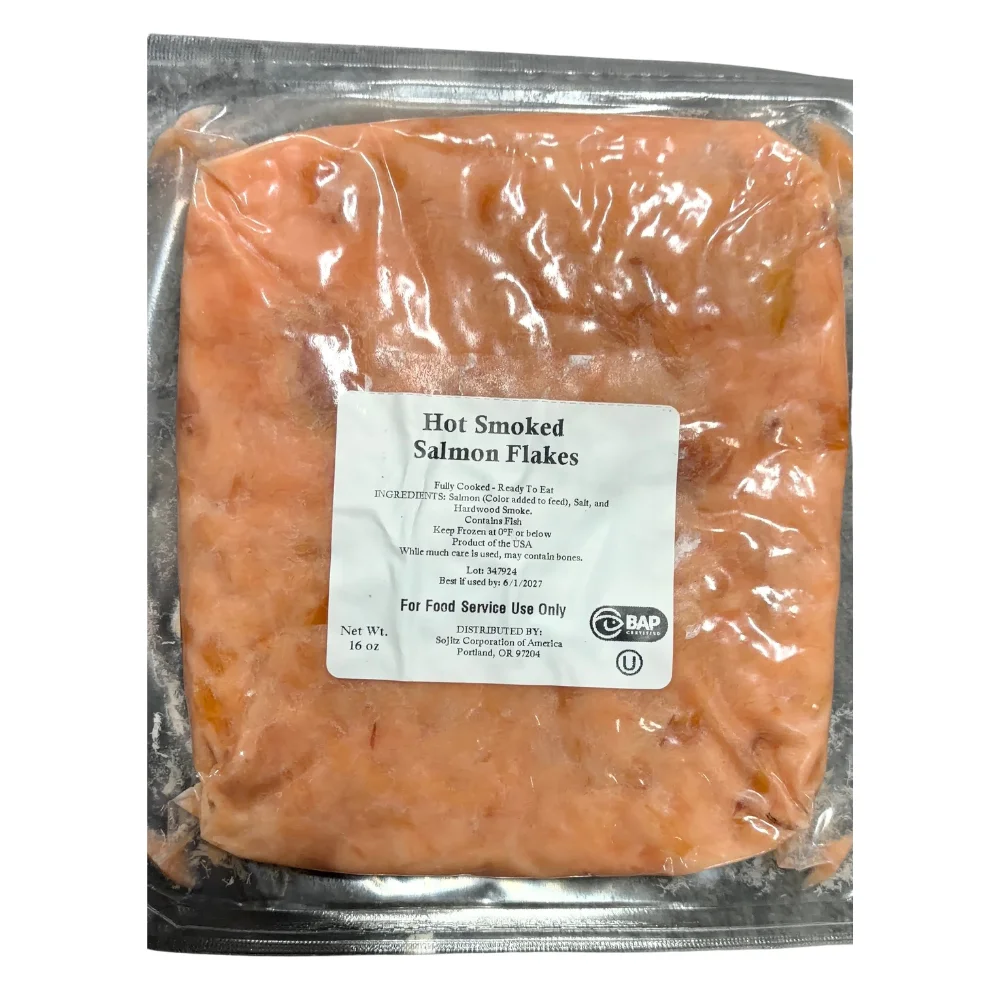 hot smoked salmon flakes frozen pouch sojitz wholesale restaurant supply #21336