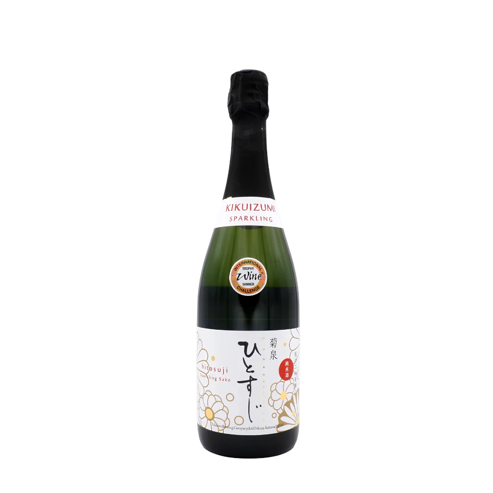 Kikuizumi Hitosuji Junmai sparkling sake bottle Takizawa wholesale restaurant supply #MTC-10463
