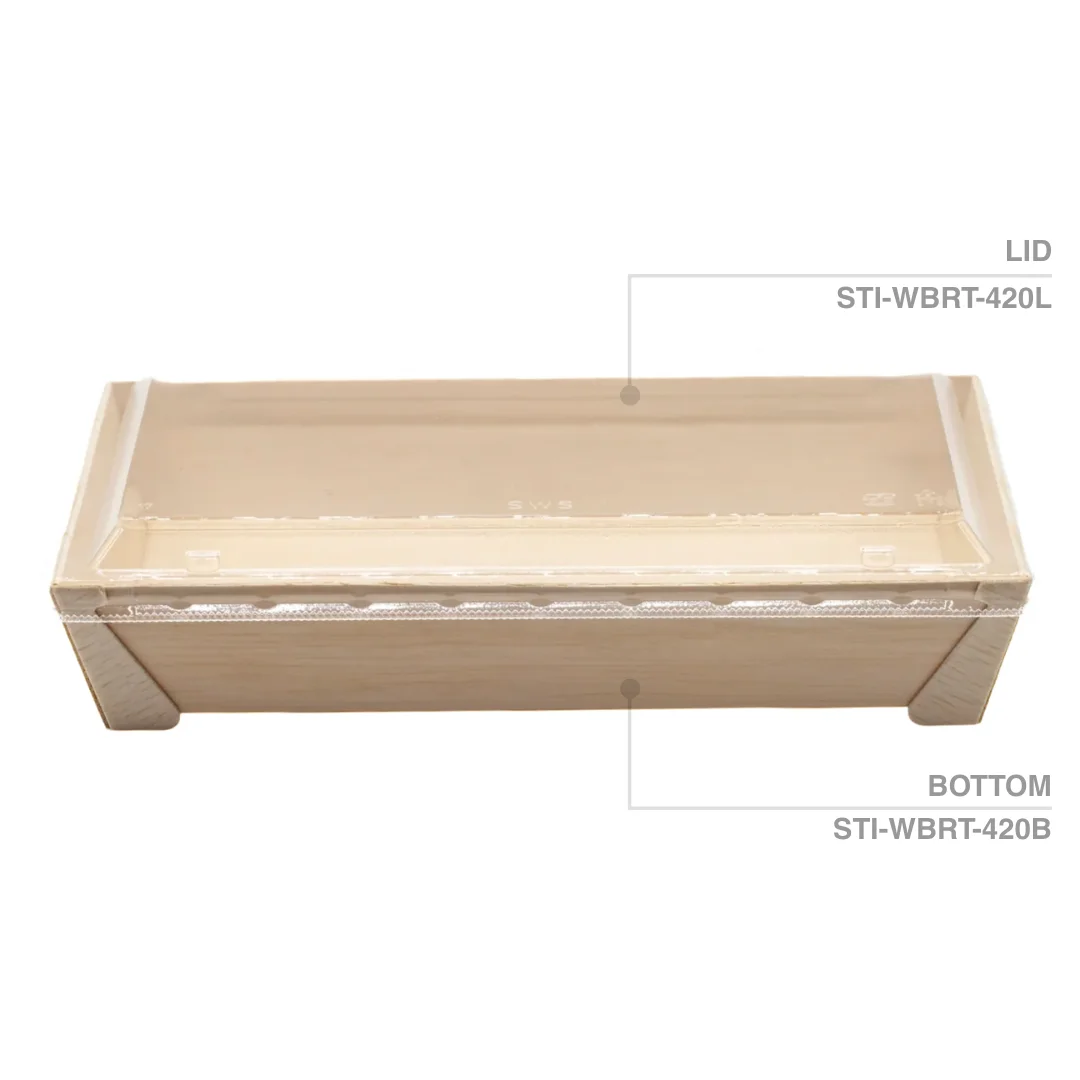 rectangular wooden sushi takeout container wholesale restaurant supply