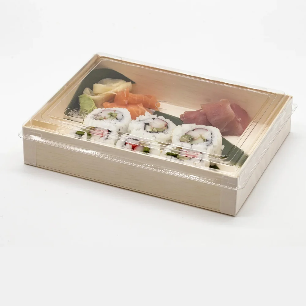 Foldable Wooden Container Takeout Togo Box #STI-WBFD-145 #STI-WBFD-145L - Image 3