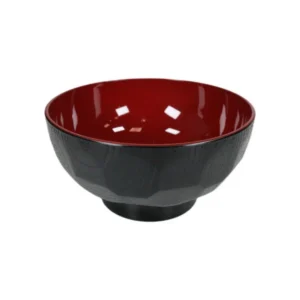 Japanese lacquer rice bowl black red 6oz wholesale restaurant supply #L8516