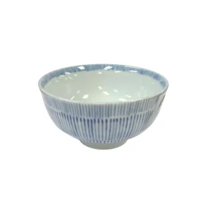 Tosen Kiln tokusa blue stripe ceramic rice bowl wholesale restaurant supply #94666